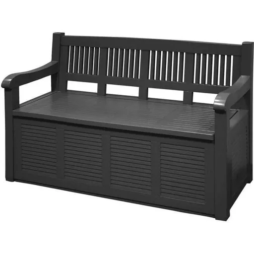 "NL Pro Garden Bench with Storage Box / Cushion Storage Bench - 130x60x85cm - Black image"