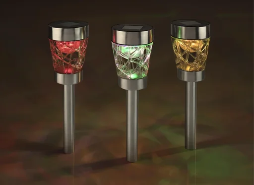 "Rotating solar light with color change - set of 3 image"