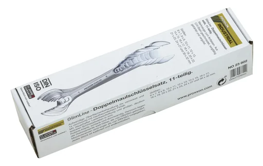 "Double open-end wrench set from 6 x 7 to 30 x 32 mm (11 pieces) image"