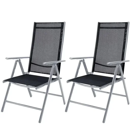 "Set of 2 garden chairs with high backrest made of aluminium Bern - silver image"