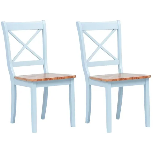 "Dining chairs (2 pieces) made of solid rubberwood, grey image"