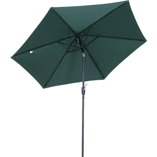 "Parasol garden umbrella with hand crank aluminum 180/? Polyester green ?2.7 x 2.35 m image"