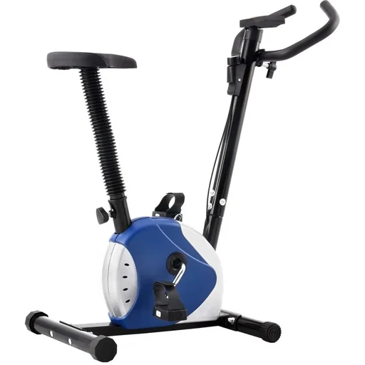 "Exercise bike with resistance bands blue image"