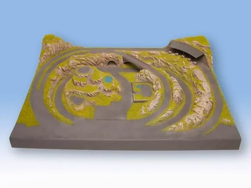 "Finished terrain Meran - 75 x 50.5 cm, approx. 13 cm high, made of structural hard foam, Z gauge, including track plan image"