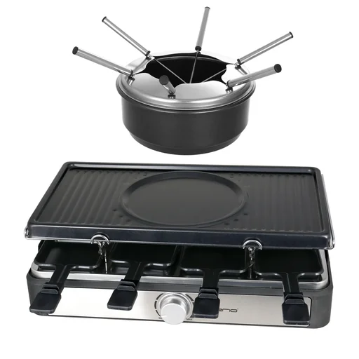 "Raclette grill/ fondue "RG-124930", 8 persons, 42 x 23 cm, 1.3 liter, 1400 Watt image"