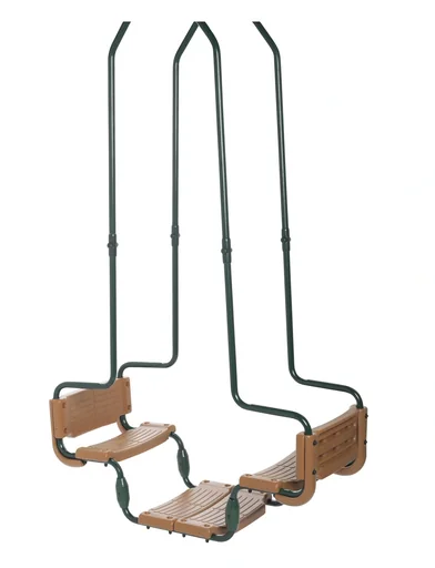"Double swing seat gondola metal - plastic seats for square wood image"