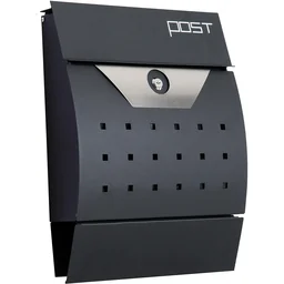 Briefkasten Postkasten mit Zeitungsfach abschließbar 2 Schlüssel Stahl Schwarz