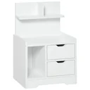 Bedside table with 2 drawers, modern bedside table with open shelf, white, 40 x 30 x 60 cm