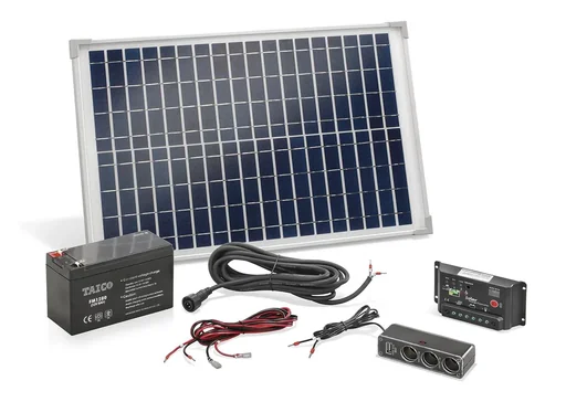 "Solar island system 20 watts including battery and multiple socket image"