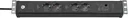 Premium Web Line 4-way power strip, 19" format ideal for server cabinets, ÜSS up to 60,000A, black