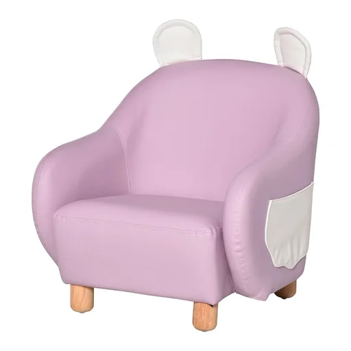 "Children's armchair, children's sofa, children's couch, chair, lounge sofa with cute animal shape, waterproof for 3-6 years children, pink 50x53, image"