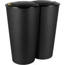 Double bucket for waste separation - black plastic 2x25L