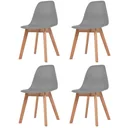 Dining room chairs 4 pieces plastic grey