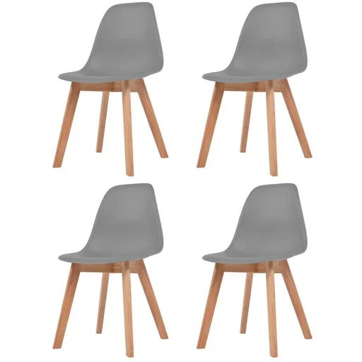 "Dining room chairs 4 pieces plastic grey image"