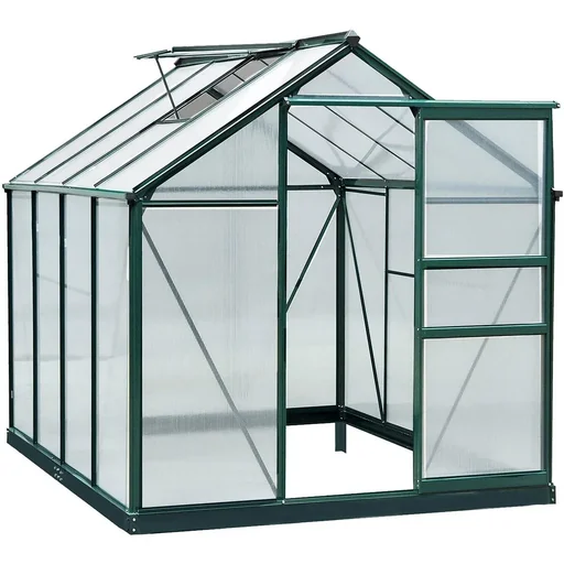 "Greenhouse with polycarbonate shell and skylight, 190 x 252 x 201 cm image"