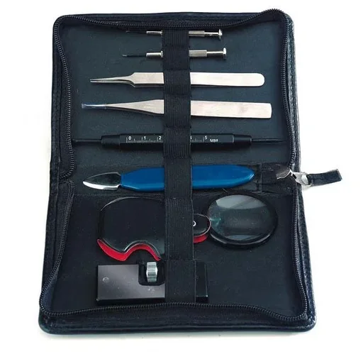 "Watch tool set 8 pcs. in high-quality artificial leather case image"