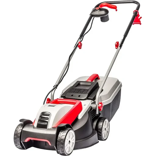 "Electric 2-in-1 lawnmower: mowing and harvesting with 30-liter grass collector image"