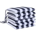 Set of 6 seat cushions, chair cushions, floor cushions, upholstered cushions, seat cover, removable cover, blue + white, 42 x 42 x 5 cm