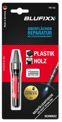 "Replacement cartridge 5 g for repair pen plastic and wood, black image"