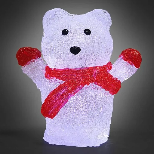 "Christmas Polar Bear LED Figure - Battery Operated - 15x11x18-5cm image"