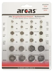 Set alkaline- en lithiumknoopcellen - 24-delig