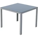 Aluminum garden table dining table with glass top 87x87cm