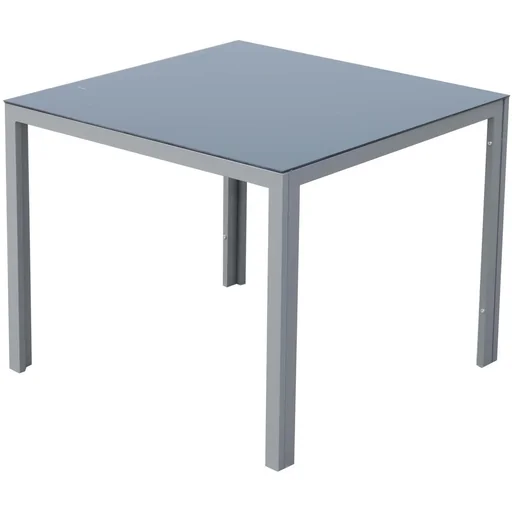 "Aluminum garden table dining table with glass top 87x87cm image"