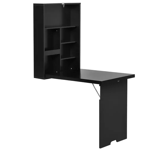 "Wall table foldable Wall folding table Folding desk with blackboard Folding computer table with storage space Dining table for kitchen W image"