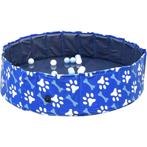 "Dog pool with water drain valve blue image"