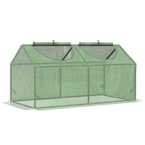"Poly greenhouse with window PE greenhouse tomato house cold frame 119 x 60 x 60 cm green image"