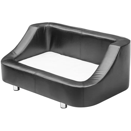 "Luxury dog ​​sofa dog bed faux leather black and white image"