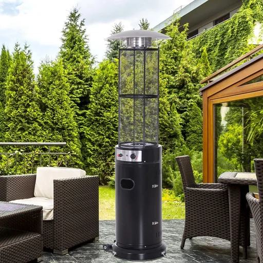 "Gas heater Gas patio heater Patio heater Patio heater with wheels Tip-over protection Stainless steel image"