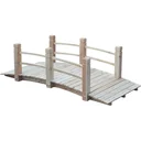 Garden bridge, wooden bridge, pond bridge, decorative bridge with railing up to 180 kg, natural fir wood, 152.5 x 67 x 48 cm