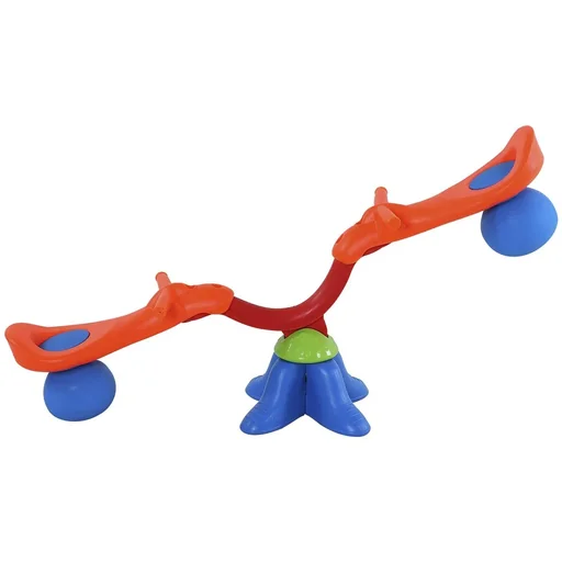 "Children's garden seesaw 360° rotating seesaw carousel seesaw for 3-8 years plastic multicolored 126 x 39.5 x 66 cm art image"