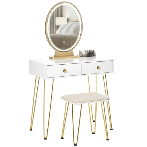 "Dressing table upholstered stool retro design image"