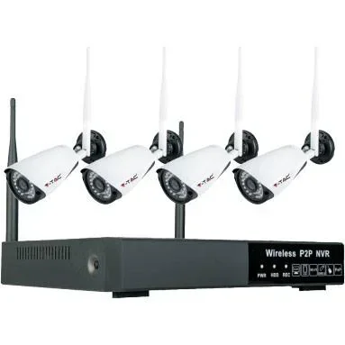"VT-5188 Wireless Camera System - 4 Cameras + NVR - 1080P - IP65 image"