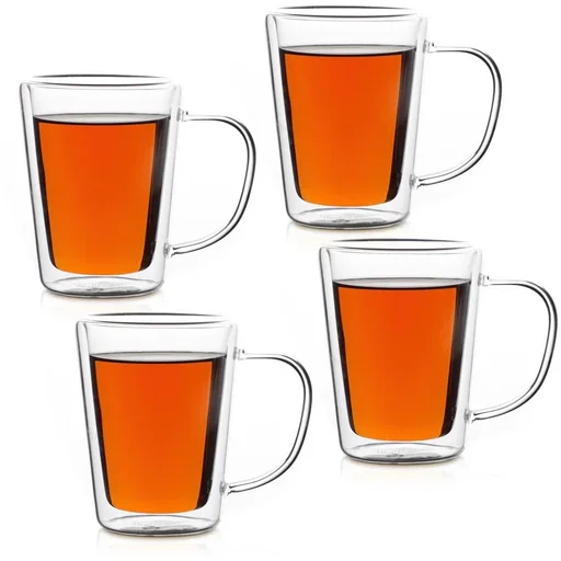 "Tea glasses set of 4 - 250ml each - double glass image"