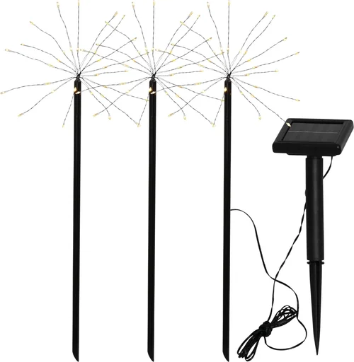 "Solar rod "Firework" with 90 warm white LEDs in a set of 3 image"