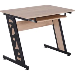 Computertafel pc-tafel met toetsenbordlade bureau metaal eiken zwart 100 