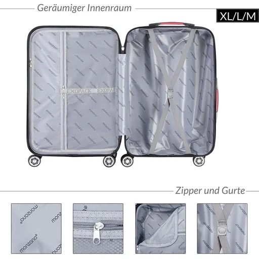"Exopack hard-shell suitcase set blue M/L/XL image"