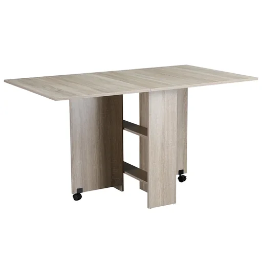 "Dining table folding table desk side table table storage area wood natural 80 x 140 x 74 cm image"
