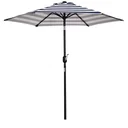 Parasol garden parasol patio parasol frame steel outdoor blue stripe Ø227 x 225 cm