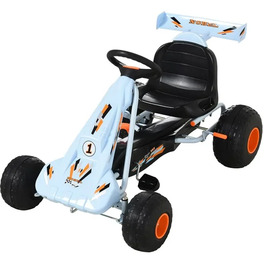 "Go Kart Children's Vehicle Pedal Car with Pedal Brakes Children's Toy for 3-6 Years Steel Light Blue 97 x 66 x 59 cm image"