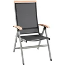Garden chair with adjustable backrest - aluminum/mesh - black/silver - 61 x 64 x 112 cm