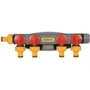 4-way water distributor with 2 additional hose pieces - 8.6x13.5cm