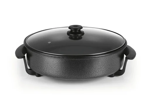 "Pizza pan with lid, electric, black, 17.5 x 45 x 41 cm, 1500 watts image"