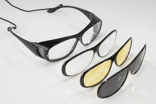 "Safety glasses with 3 interchangeable frames image"