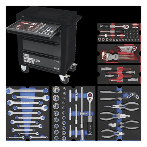 "Workshop trolley - 5 drawers, equipped with 6 modules, 103 pieces image"