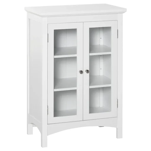 "Kitchen cabinet sideboard chest of drawers storage cabinet with glass door and adjustable shelves dining room living room MDF image"