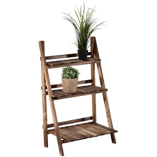 "Plant stairs L60 x W37 x H93cm 3 steps fir wood image"